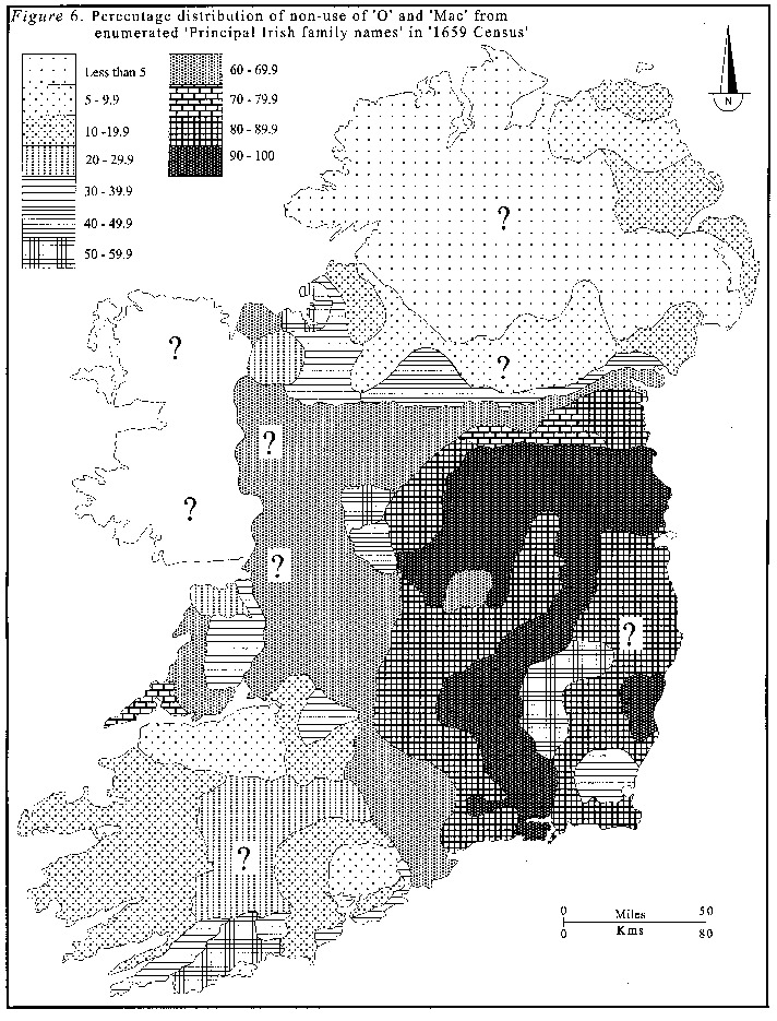 OLD IRELAND IRISH MAP Genealogy Obrin Ocallahan Oconner Oconnor Oclery SURNAMES