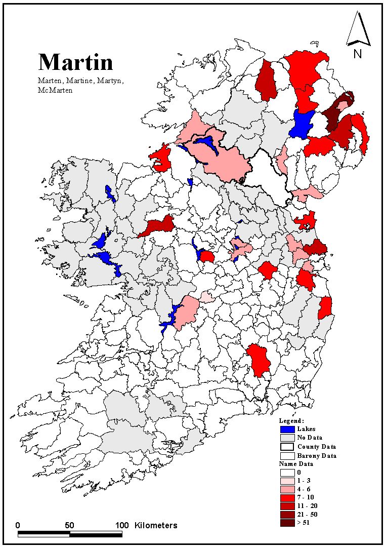 OLD IRELAND IRISH MAP Genealogy Obrin Ocallahan Oconner Oconnor Oclery SURNAMES 